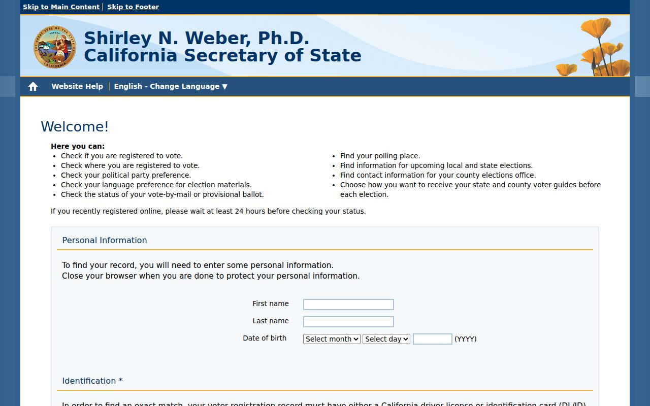 El Cerrito residents directory California voter status lookup