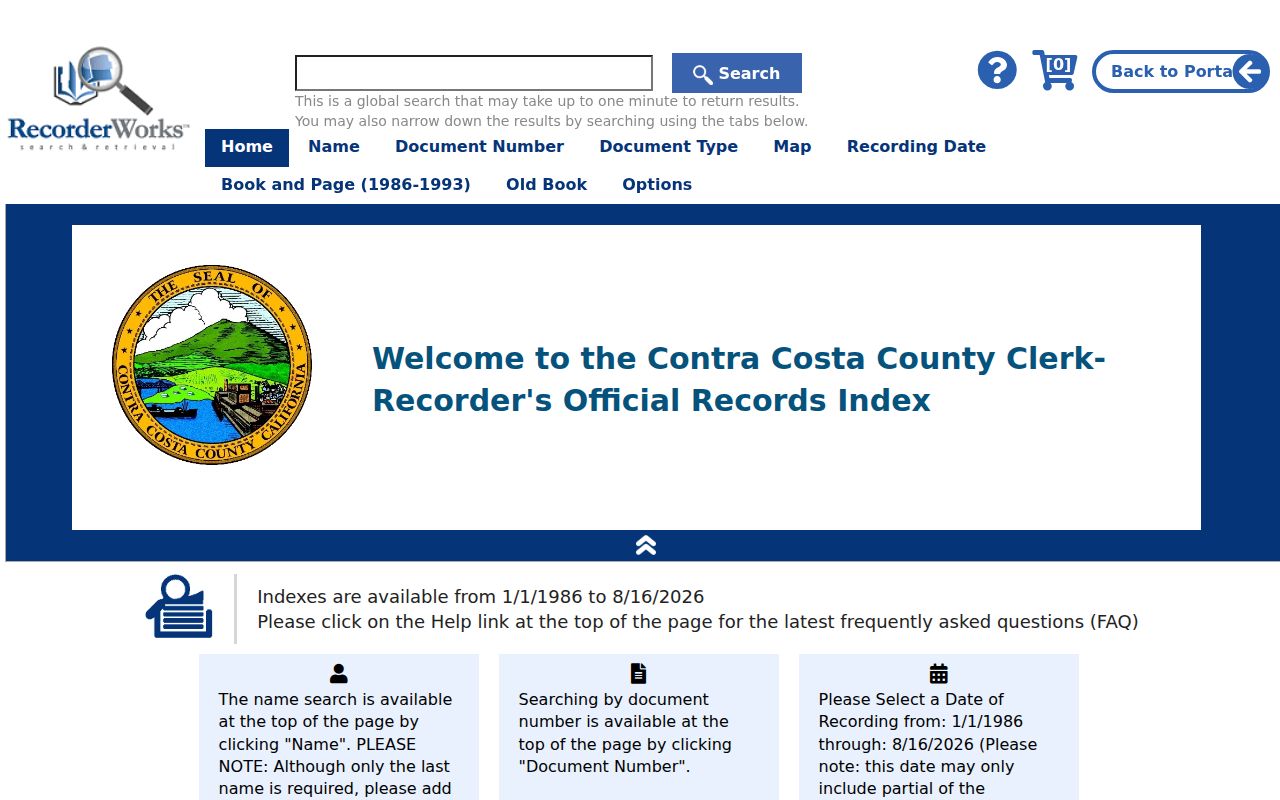 El Cerrito residents directory RecorderWorks deed index