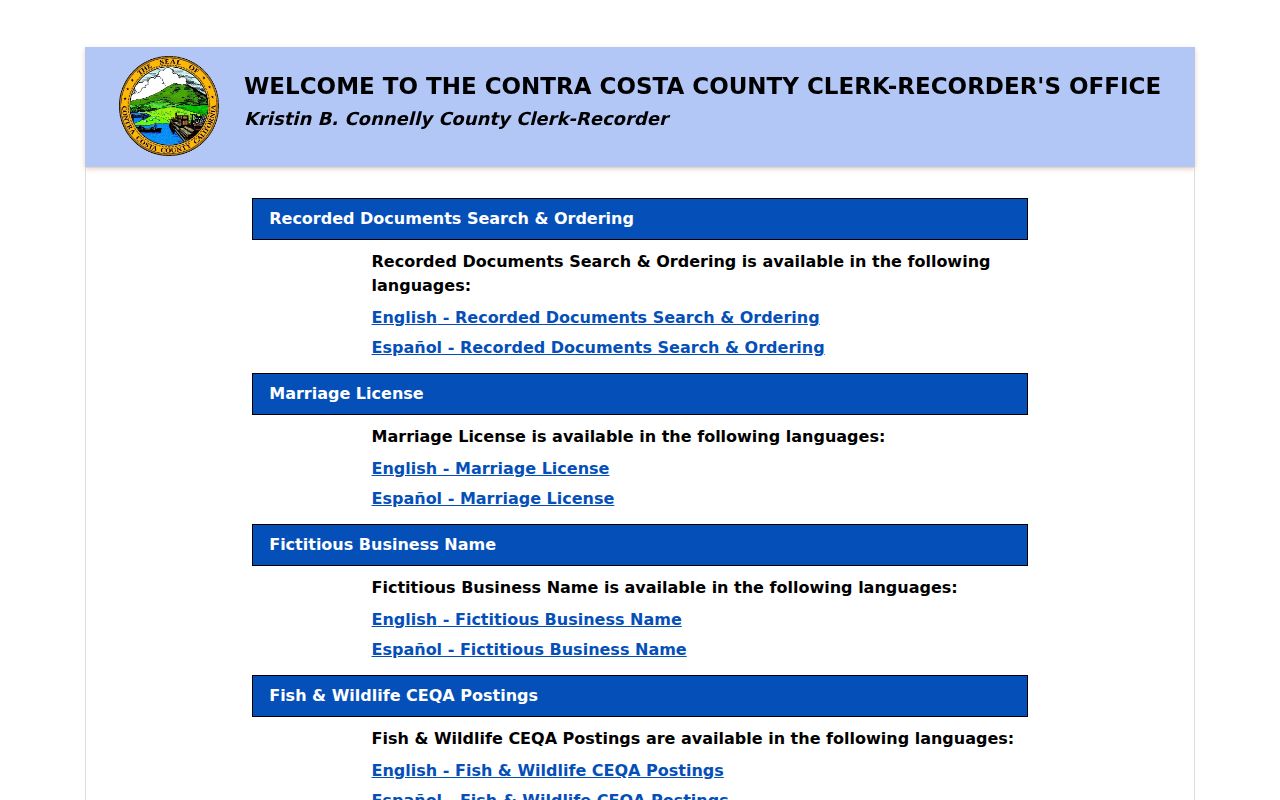 El Cerrito resident lookup Clerk Recorder online services