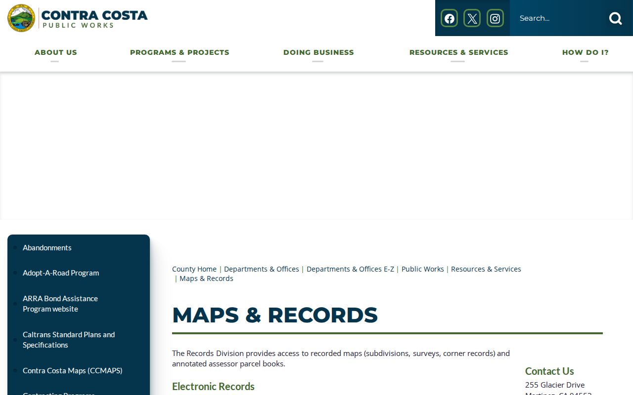 El Cerrito street directory recorded maps and parcel books