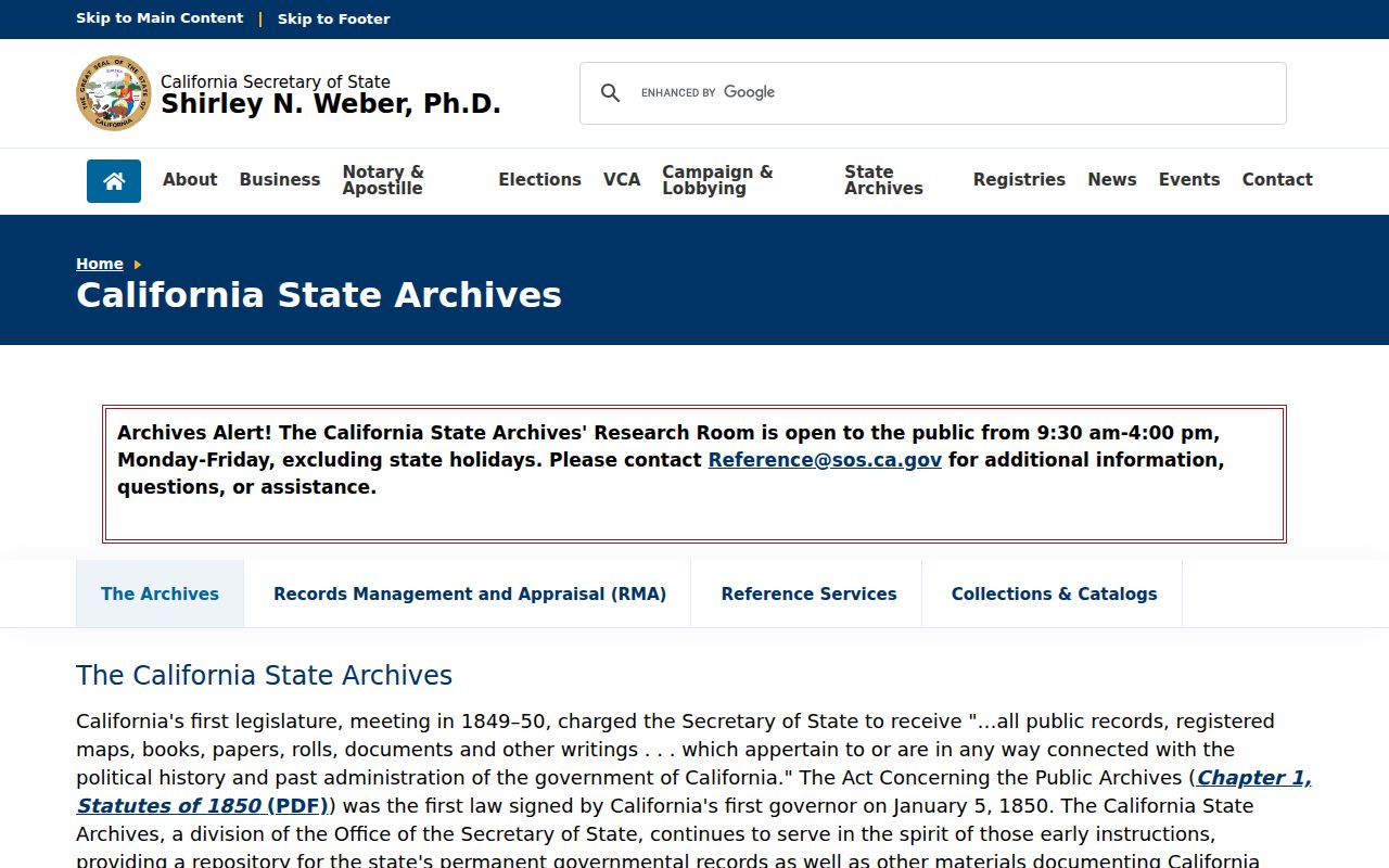 El Cerrito ZIP code directory California State Archives records
