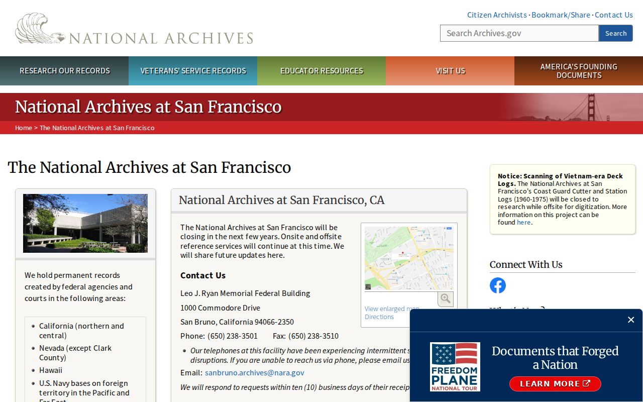 El Cerrito ZIP code directory National Archives regional records